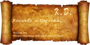 Kecskés Darinka névjegykártya